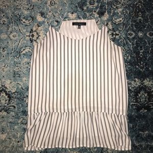 Ruffle pinstripe blouse